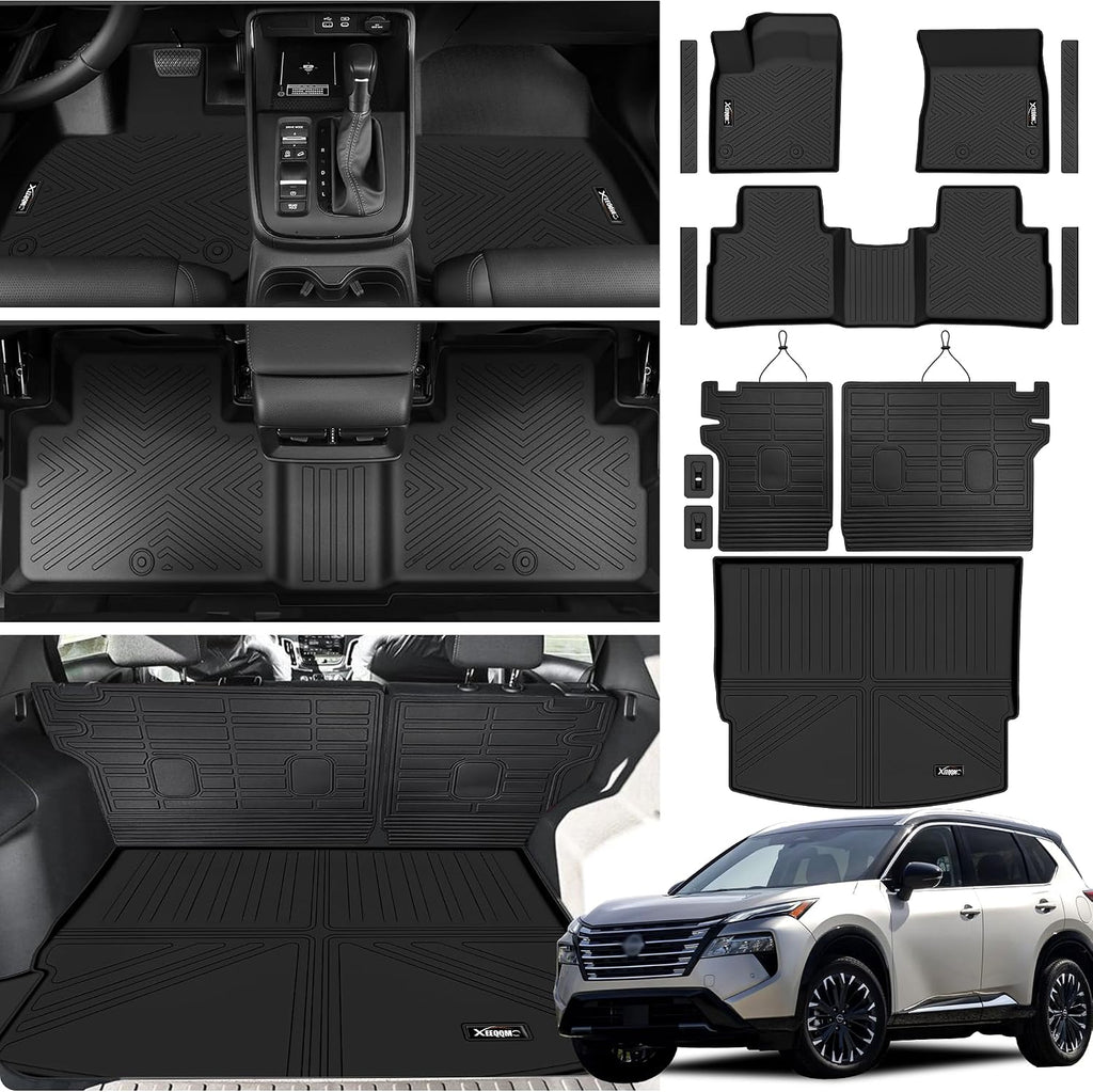 Floor Mats & Cargo Liner for 2021-2025 Nissan Rogue with Backrest Mat S/SV/SL/Platinum (NOT for Sport) All Weather TPE Protection Floor Liners Full Set with Trunk Mat for 2025 Nissan Rogue Accessories