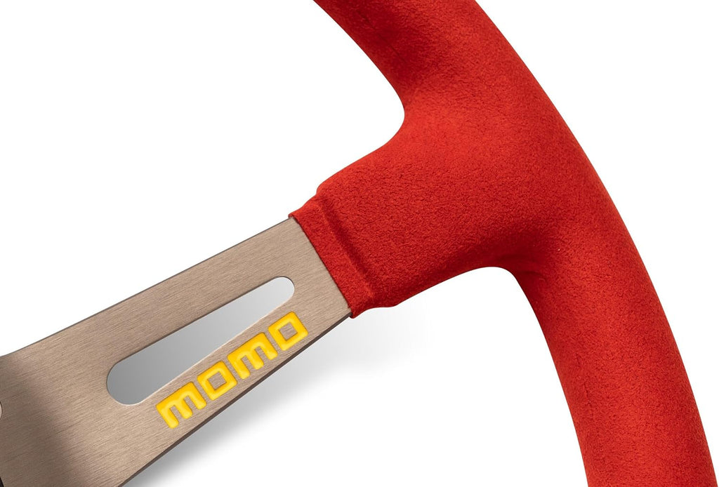 MOMO Drifting Microfiber Steering Wheel 350mm – Red Microfiber/Anthracite Spokes