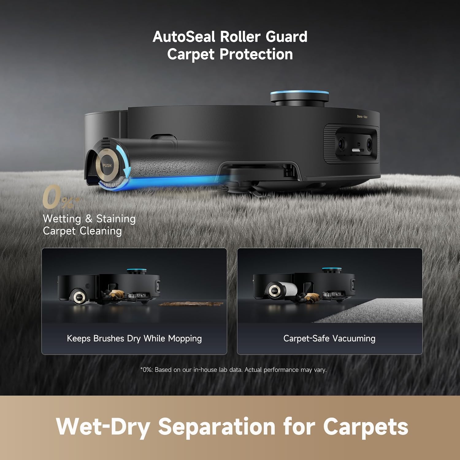 DREAME Aqua10 Ultra Roller Robot Vacuum and Mop & 30,000Pa Suction, Self-Cleaning Dock & Extending Roller Mop, Heat-Washes & Dries, Carpet Protection, AI Camera & LiDAR Avoidance Tech, Voice Control