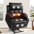 FLEXISPOT XL31-XL Oversized Power Lift Recliner Chair for Elderly, 27.4' Extra Wide Lay Flat Lift Chair w/Massage & Heat, Dual Motor Electric Reclining Chair for Big & Tall(Oversized, Dark-Grey)