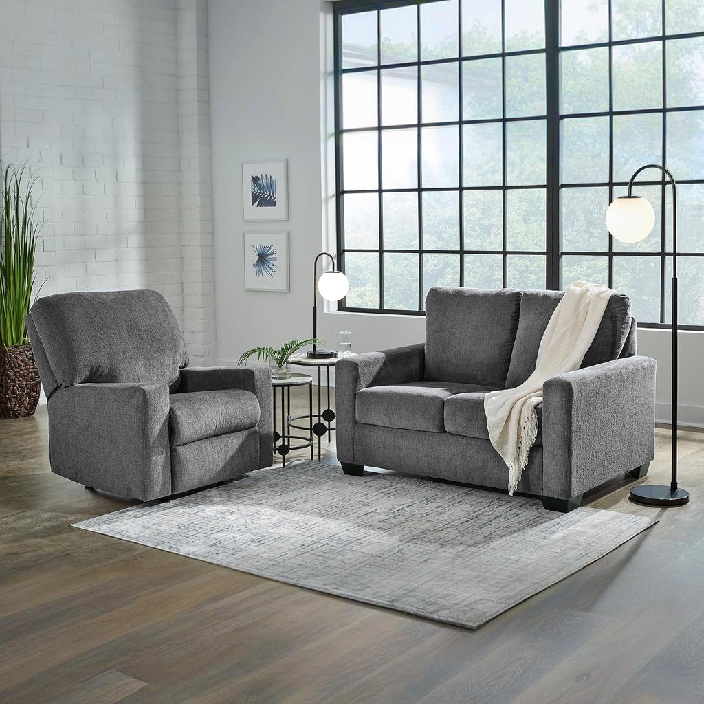 Signature Design by Ashley Rannis Casual Manual Rocker Recliner, Gray