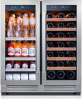 Ca'Lefort 30 Inch Wine and Beverage Refrigerator, 80 Can and 33 Bottle Wine Fridge Dual Zone 36-72°F, 3 LED Beverage Fridge Built in or Freestanding, Perfect for Home/Kitchen(6.00 cu.ft)