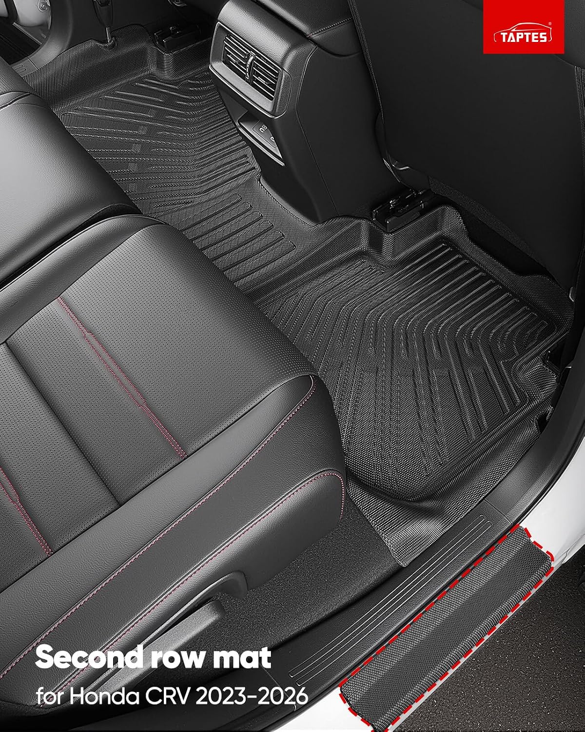 TAPTES All Weather Floor Mat for Honda CRV Hybrid Gas 2026 2025 2024 2023 | Full Set Car Liner Backrest Cargo Trunk & Door Sill Guards Covers | Rubber Carpet CR-V Interior Accessories 2023-2026