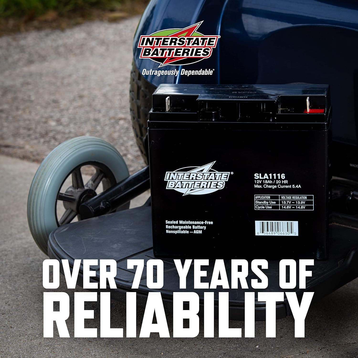 Interstate Batteries 12V 18Ah Battery (2-Count) (Nut & Bolt Terminal) SLA AGM VRLA Rechargeable Replacement for Solar Power, Generators, Medical Devices, Fences (SLA1116)