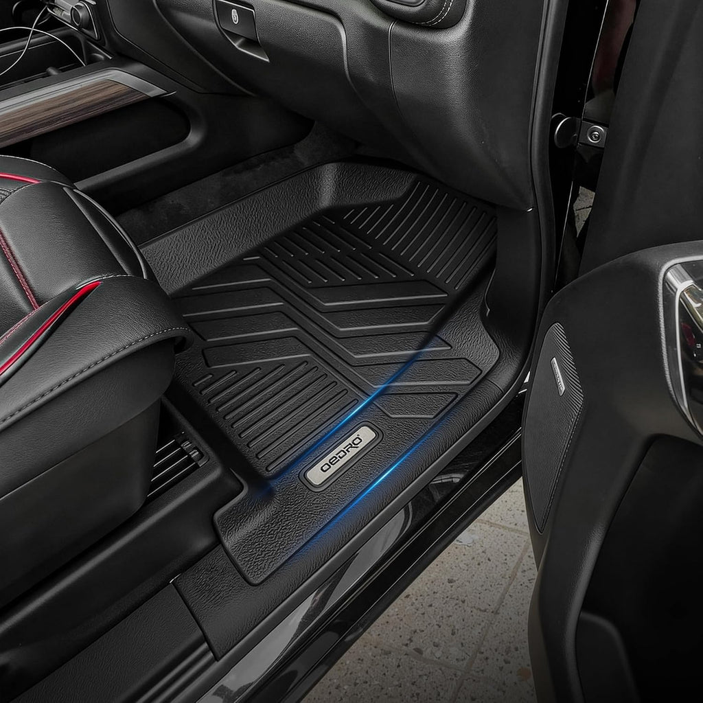 OEDRO Floor Mats for 2024 2025 2026 Chevy Trax/Buick Envista, Custom Fit TPE All Weather Trunk Mat with Backrest for Chevy Trax Accessories, Anti-Slip Back Seat Protector, Full Mat Set, Black