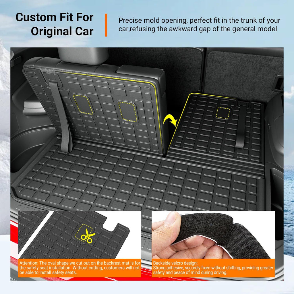 powoq 7 Seats Floor Mats Compatible with 2016-2022 Honda Pilot Cargo Mat Floor Liner Back Seat Protector TPE Replacement for 2016-2022 Honda Pilot Accessories (Trunk Mat with Backrest Mats+Floor mats)