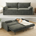 81' King Pull-Out Sofa Bed, 3-in-1 Convertible Sleeper Sofa Bed with Hidden Storage & USB Charging, Chenille Cloud Couch with Chaise Lounge for Living Room & Apartment, Dark Grey | Pullout Couch