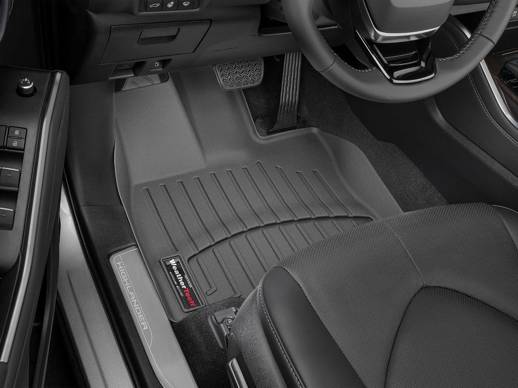 WeatherTech Custom Fit FloorLiners for Toyota Highlander, Highlander Hybrid, 1st Row (4416091), Black