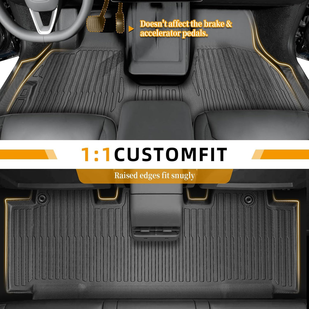 Floor Mats for Honda Odyssey 2011 2012 2013 2014 2015 2017, 2016 Odyssey Floor Mats, 1st and 2nd 3rd Row & Cargo Mat, TPE Non-Slip Waterproof Summer Winter Car Accessories