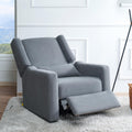 Naomi Home Tanya Luxury Motion Recliner Chair, Gray – Plush Upholstered Glider Rocker with USB Charging, Swivel, and Lumbar Support for Nursery Comfort, 275 lbs Capacity