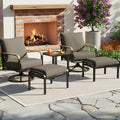 NATURAL EXPRESSIONS Patio Furniture Set,Outdoor Patio Chairs with 2 Swivel Glider Rocking Chairs,5 Piece Outdoor Conversation Set with Ottomans,All Weather Sturdy Frame,6' Cushions for Garden,Yard