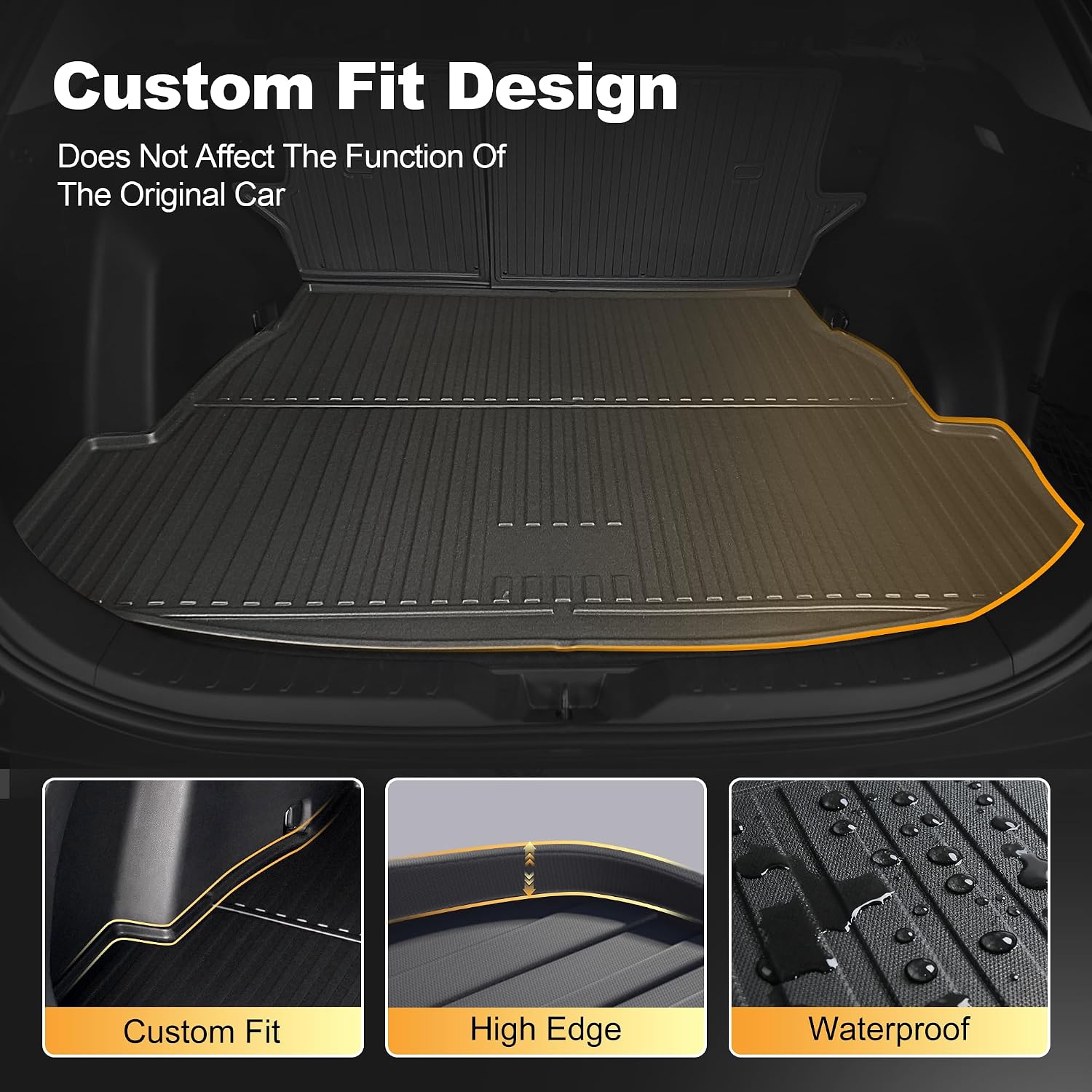 Floor Mats for Toyota Rav4 2019-2025 Hybrid & for Toyota Venza 2021-2025, All Weather TPE Floor Liners and Cargo Liner with Seat Back Mats Rav4 Accessories Cargo Mat