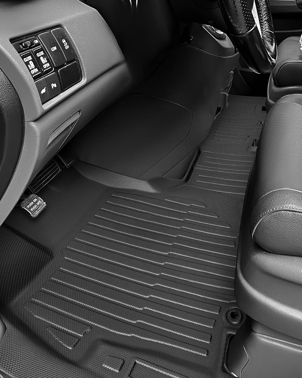 DiffCar® for Honda Odyssey Floor Mats 2011 2012 2013 2014 2015 2016 2017 (Fit 7/8 Seats), All Weather TPE Car Accessories for Odyssey Trunk Liner, Rubber Floor Mats Automotive Black Car Accessories