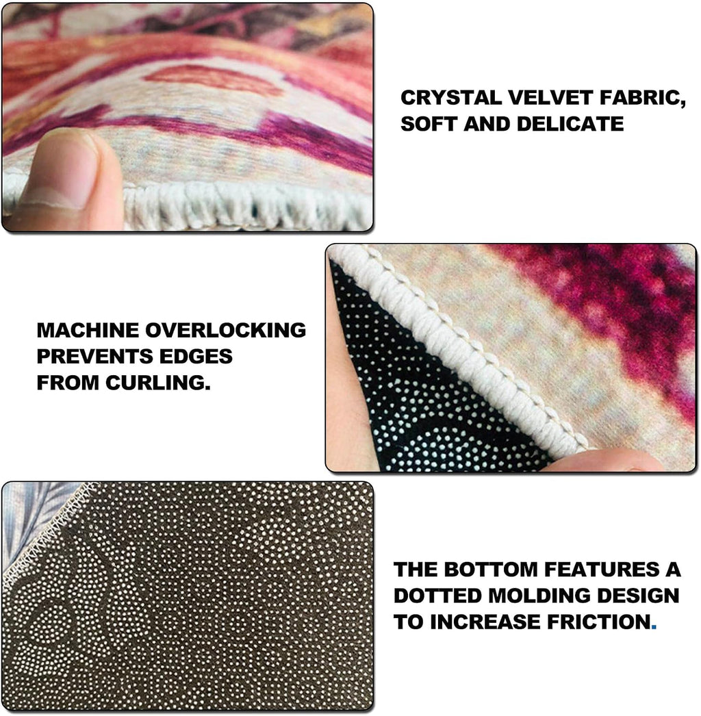 H,106'*149',3D Optical Illusion Rug for Bedroom, Area Rugs 8x10 for Living Room, 5x7 Floral Area Rugs Rugs, Non-Slip Cool 3D Rugs with Colorful Vortex Carpet for Livingroom Gameroom Home Decor