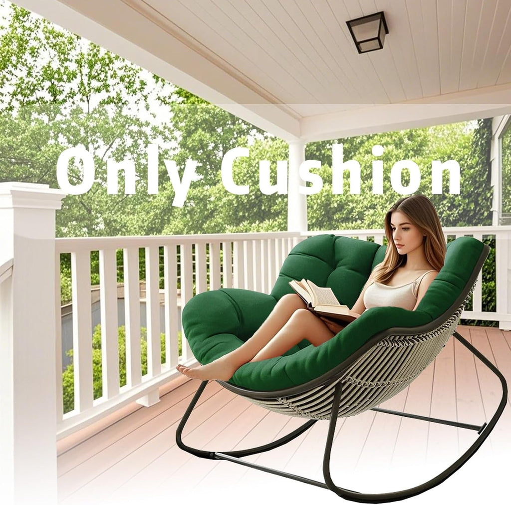 Papasan Rocking Chair Cushion, Royal Chair Cushion, Thicken Patio Rocking Egg Chair Cushion, Extra Large Hammock Chairs Cushions for Garden Lawn Balcony(Only Cushion)