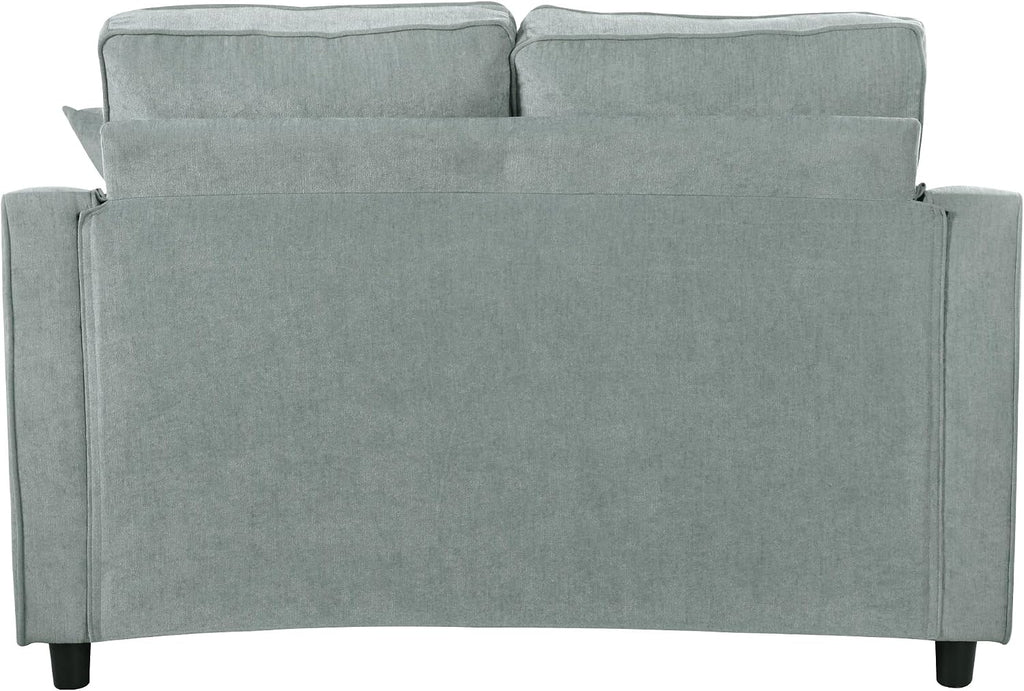 Merax 55' Modern Chaise Lounge Sofa Bed, Chenille Upholstered Couch with Tufted Seat and Removable & Adjustable Pillows for Living Room, Misty Green