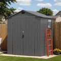 Devoko 6x4 FT Plastic Storage Shed with Floor, Dark Gray