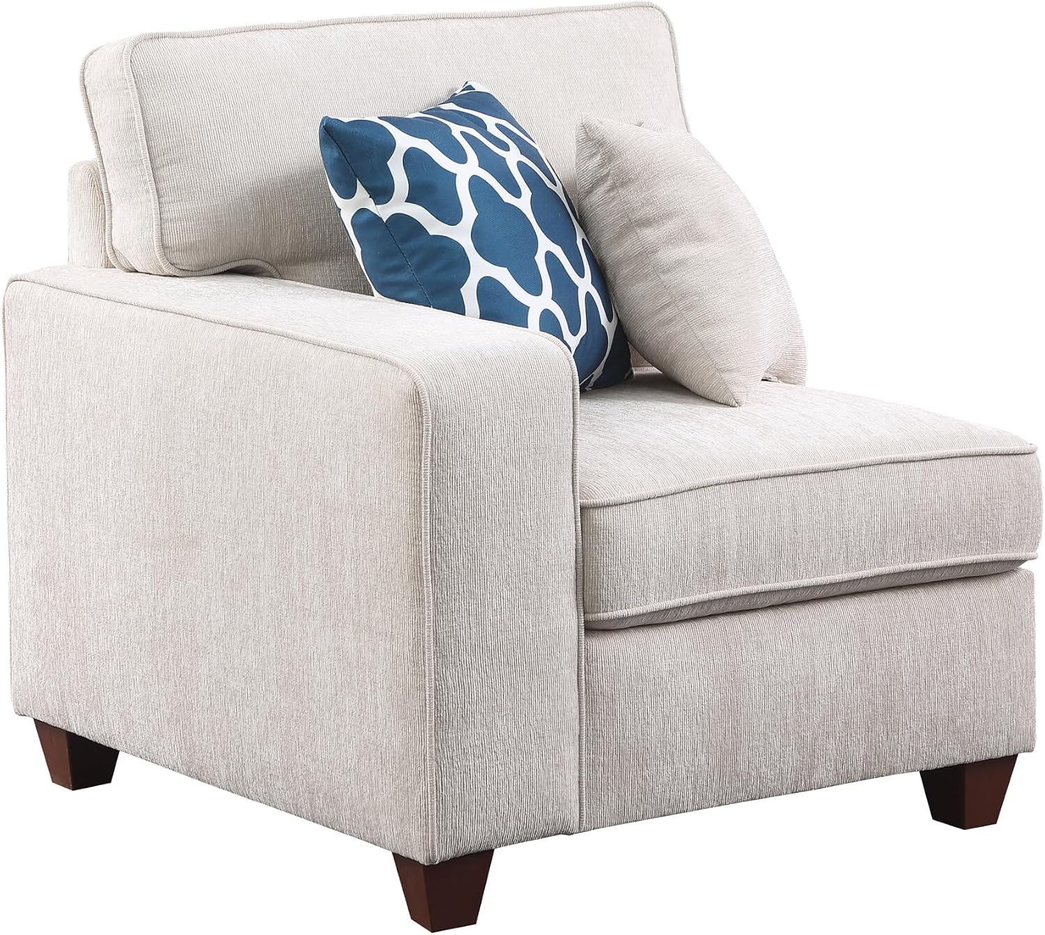 YOPTO 116' Convertible Sectional Couch with Movable Ottoman and 6 Throw Pillows,Chenille Upholstered Comfy Sofa 7 Seater,L-Shaped,Free Combination,Easy Assembly for Living Room,Apartment,Office,Beige