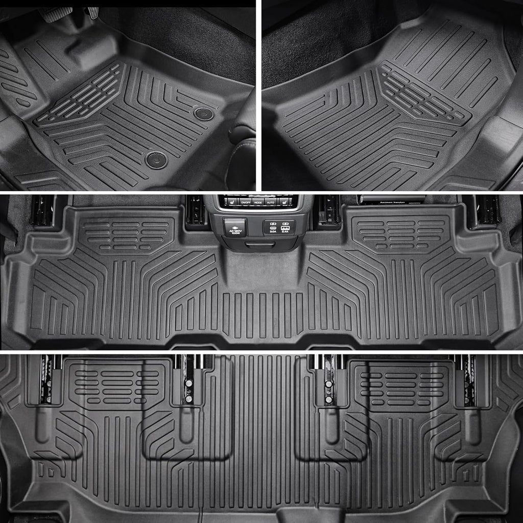Floor Mats Cargo Mat Backrest Mats Trunk Lower Storage Mat for 2019-2026 Subaru Ascent Accessories, All-Weather TPE Trunk Mat Cargo Liner Door Sill Protector(Floor Mats+2-in-1 Cargo Mat)