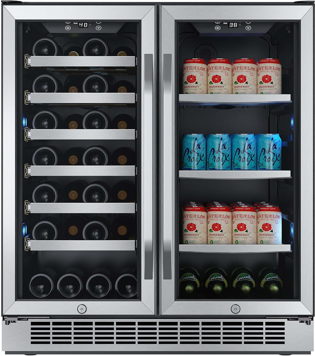 EdgeStar CWB2886FD 30-Inch Built-In Wine and Beverage Cooler with French Doors