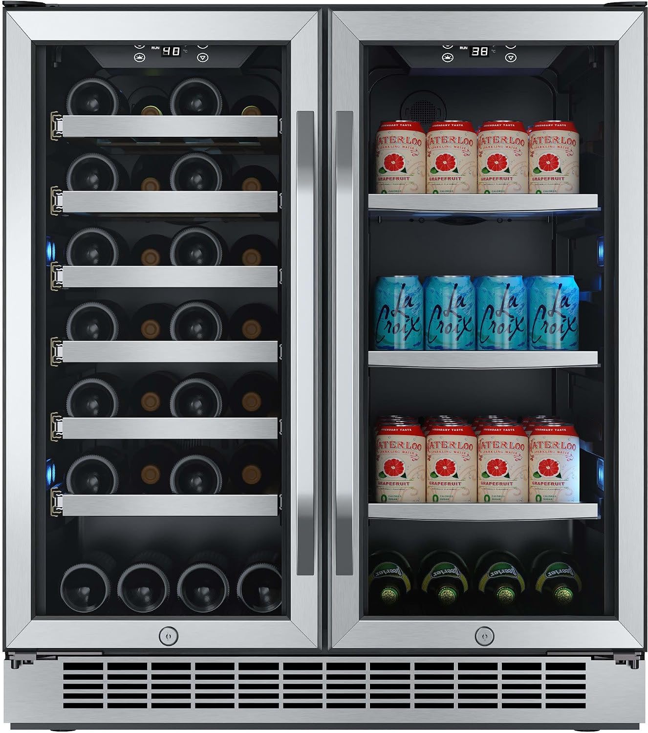 EdgeStar CWB2886FD 30-Inch Built-In Wine and Beverage Cooler with French Doors