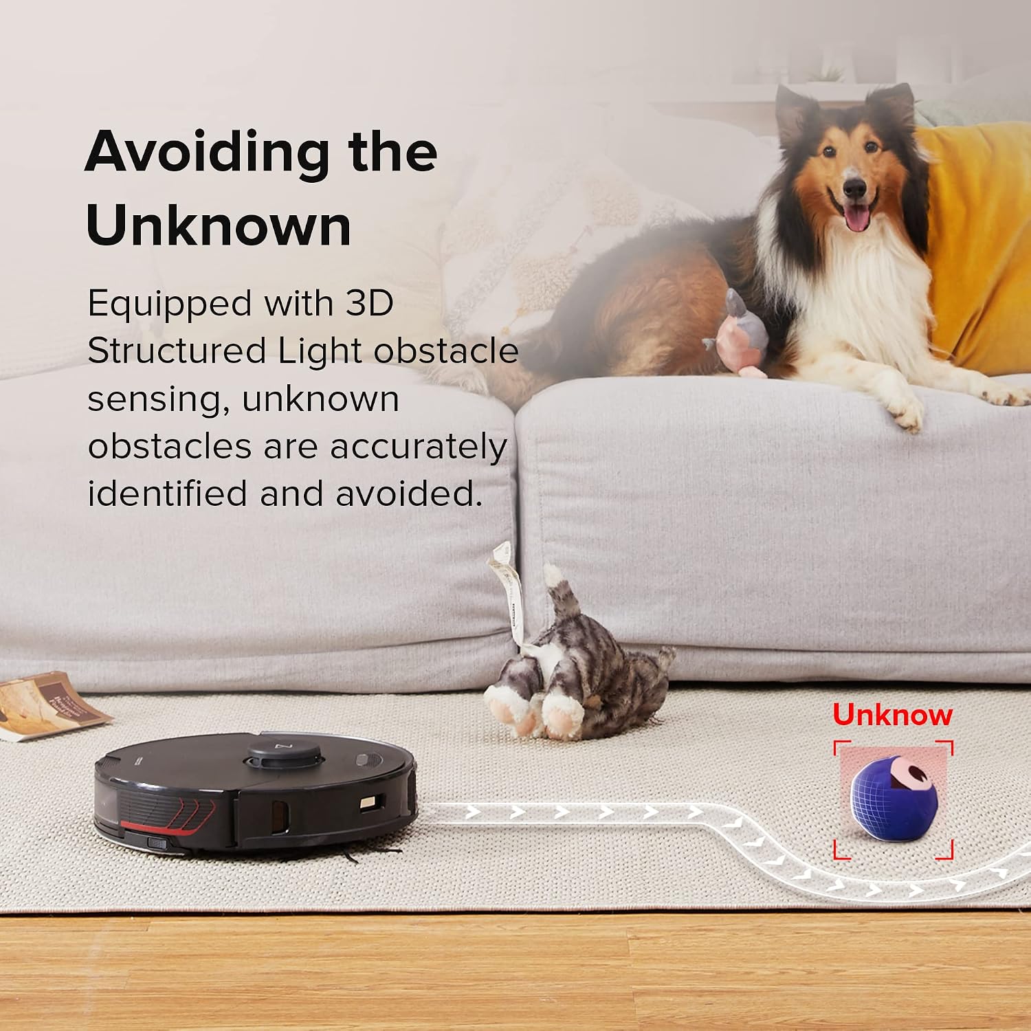 roborock S7 MaxV Robot Vacuum and Sonic Mop, 5100Pa Suction, 3D Structured Light Obstacle Avoidance, Auto Lifting Mop, Ultrasonic Carpet Detection, Compatible with Alexa, Perfect for Pet Hair