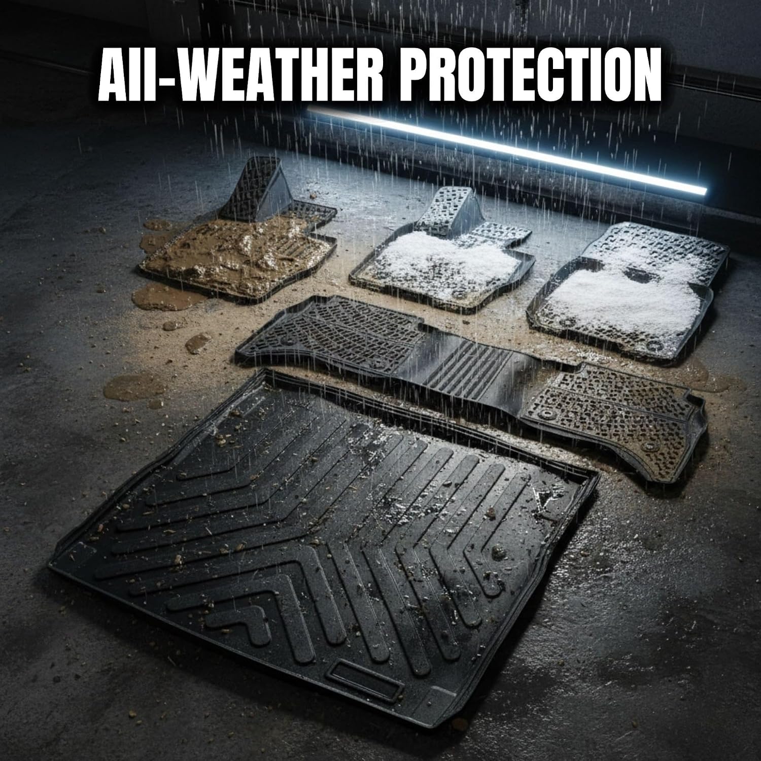 Floor Mats & Cargo Liner fits Honda CR-V 1995-2001, Custom Fit All-Weather TPE Floor Liners, 3D Laser Measured, Waterproof, Durable, Black (Front, Rear & Cargo Set)
