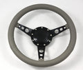 15' Classic Wrapped Steering Wheel 9 bolt with Horn Button-Lightgrey