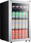 Kalamera Mini Beverage Refrigerator Freestanding- 102 Cans Capacity Beverage Cooler- for Soda, Water, Beer or Wine - For Kitchen or Bar with Whit Interior Light.