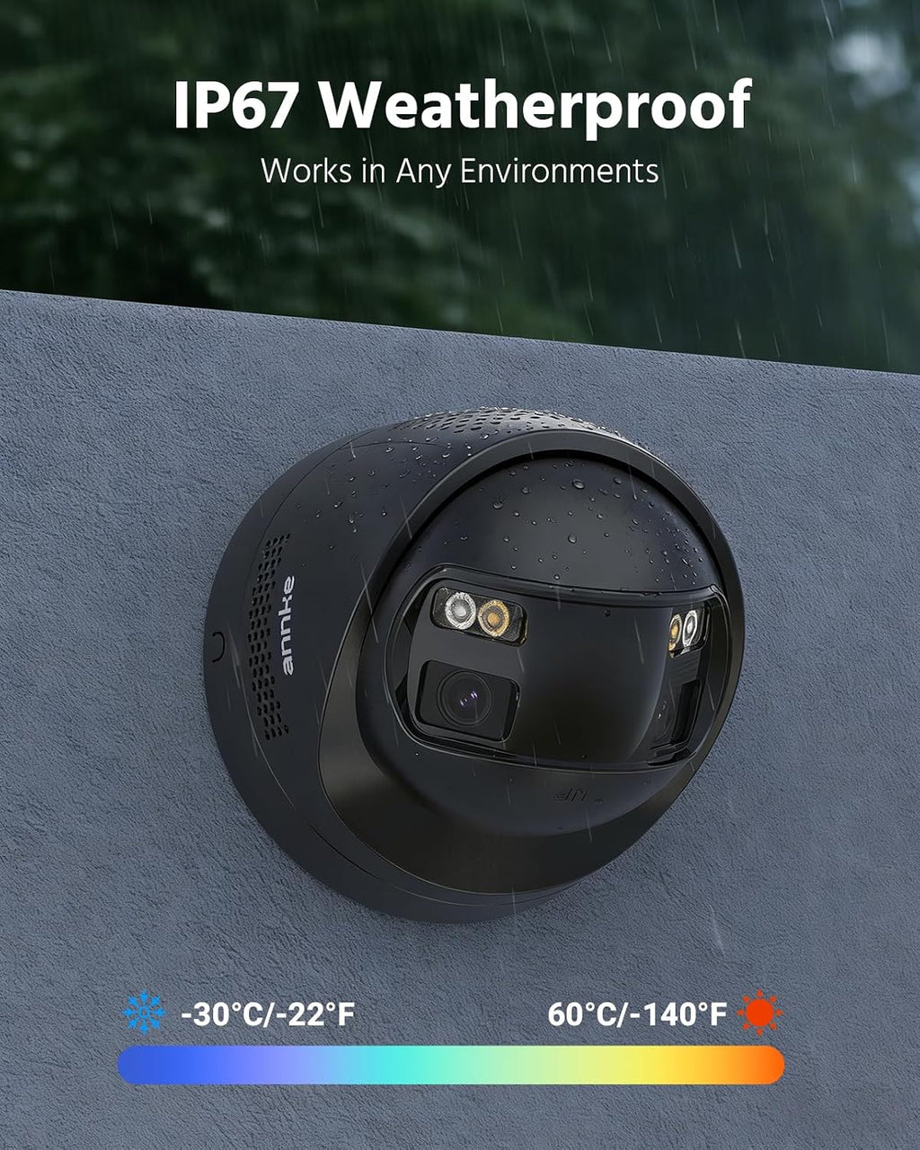 ANNKE FCD800 4K PoE Security Camera Outdoor with Dual Lens 180° Wide Angle, 8MP IP Surveillance Camera, Smart Dual Light, Color Night Vision, Person/Vehicle Detection, Two-Way Talk, IP67 Waterproof