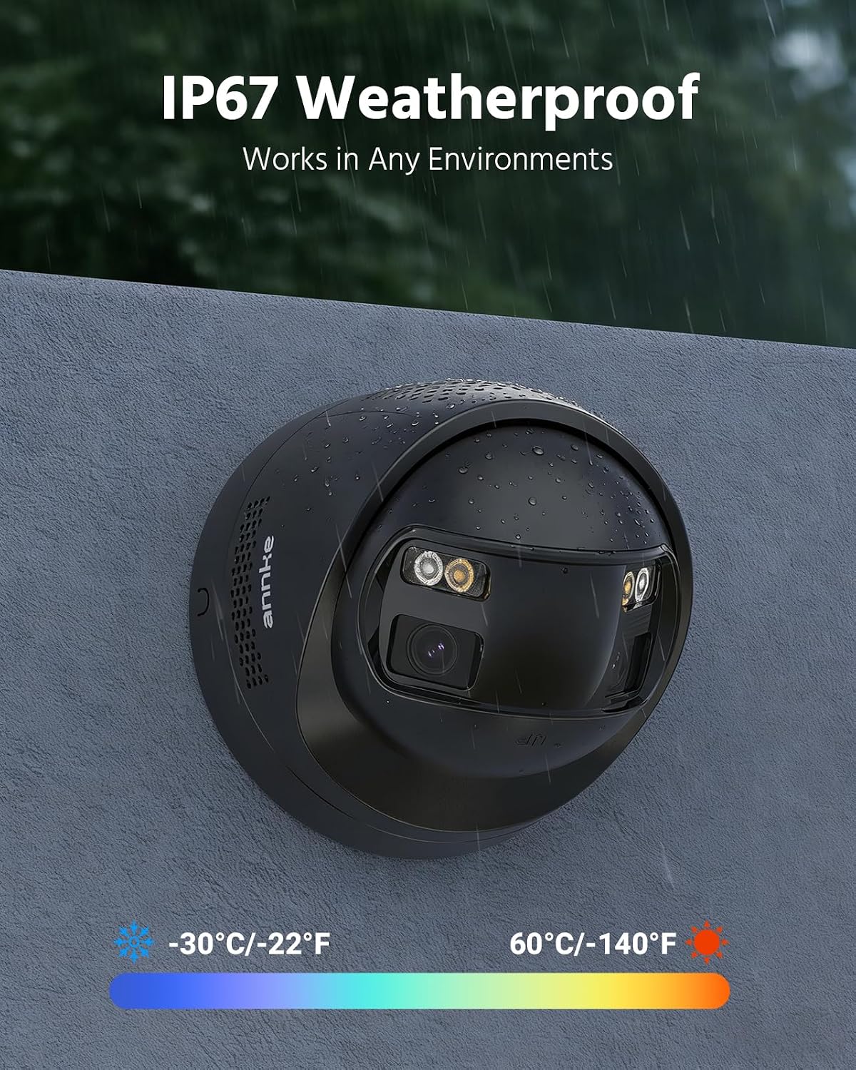 ANNKE FCD800 4K PoE Security Camera Outdoor with Dual Lens 180° Wide Angle, 8MP IP Surveillance Camera, Smart Dual Light, Color Night Vision, Person/Vehicle Detection, Two-Way Talk, IP67 Waterproof