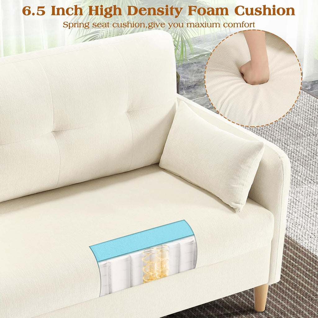 Hanherry Loveseat Sofa, 47' Small Couch for Living Room, Comfy Chenille Fabric Love Seat for Bedroom withThrow Pillow,Removable Cushion Cover,Couches for Small Space,Apartment,Dorm