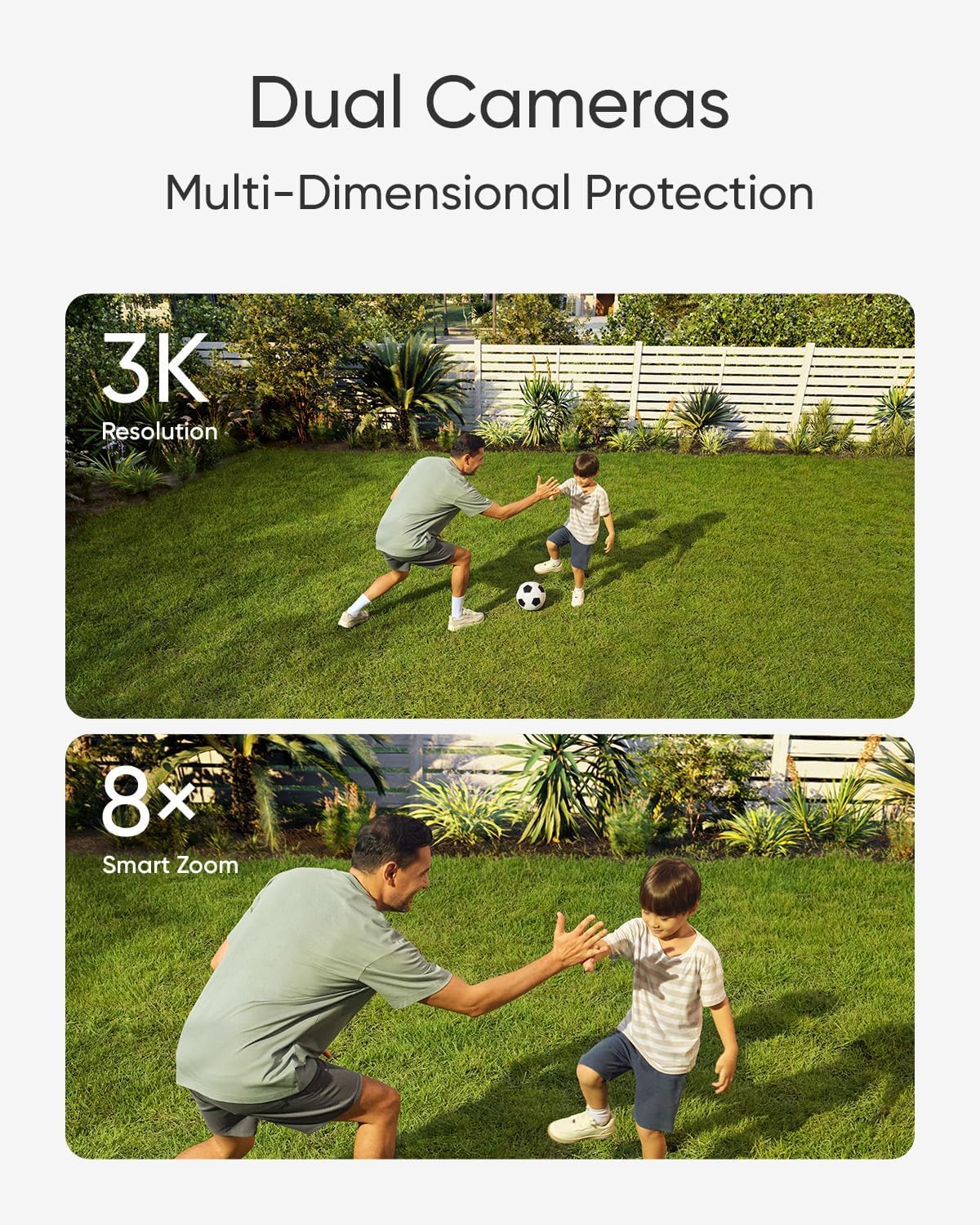 eufy Permanent Outdoor Lights E22, 100ft with 60 Triple-LED Lights, Smart RGBWW Lights +E340, Security Camera Outdoor, 24/7 Recording, 2.4G/5G Wi-Fi