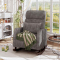 ALPHA HOME Rocking Chair, Glider Chair for Nursery with Lumbar Pillow, High Back Rocker Armchair with Solid Wood Legs for Indoor Living Room, Baby Room, Bedroom(Grey)