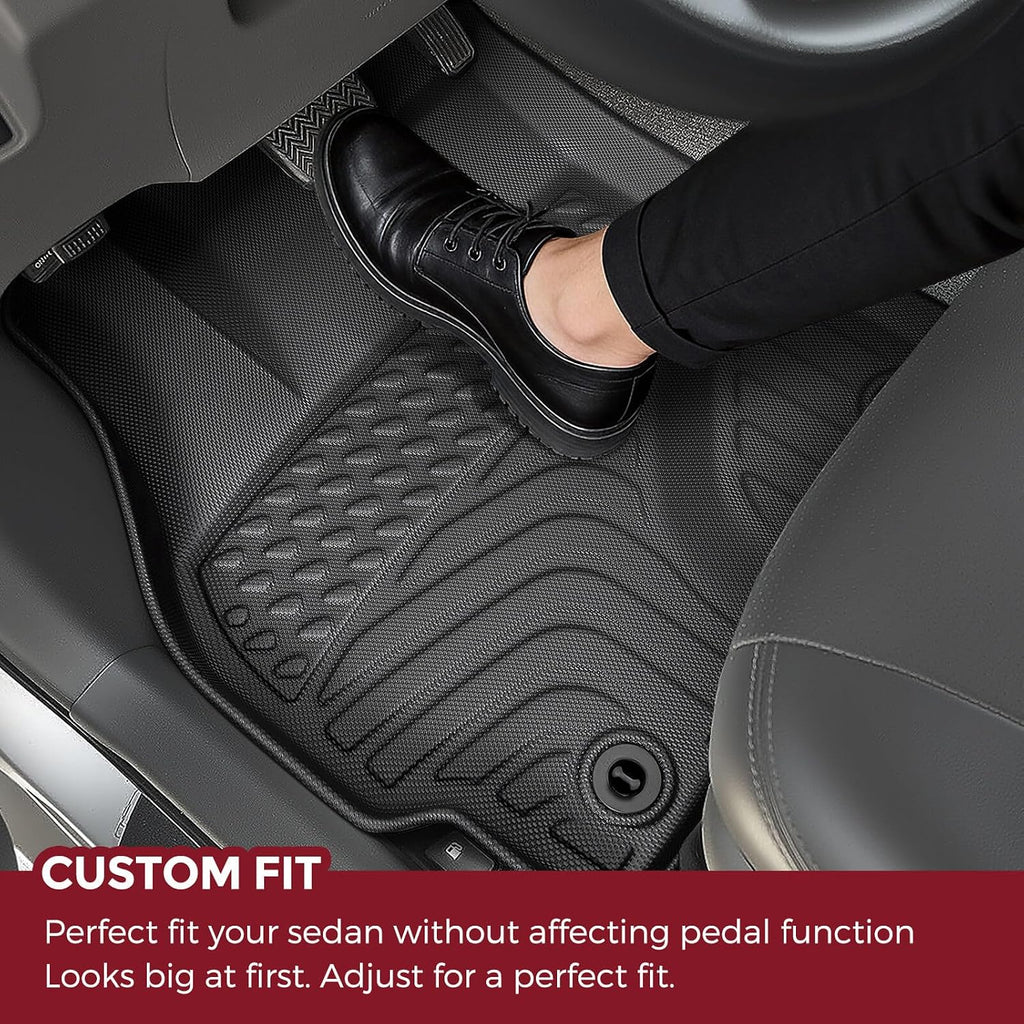 All Weather Floor Mats & Cargo Liner for Toyota Prius 2010-2015, 4 Pcs TPE Easy Clean No-Curling Custom Car Mat Automotive Accessories for 2010-2015 Toyota Prius Floor Mats Cargo Mat