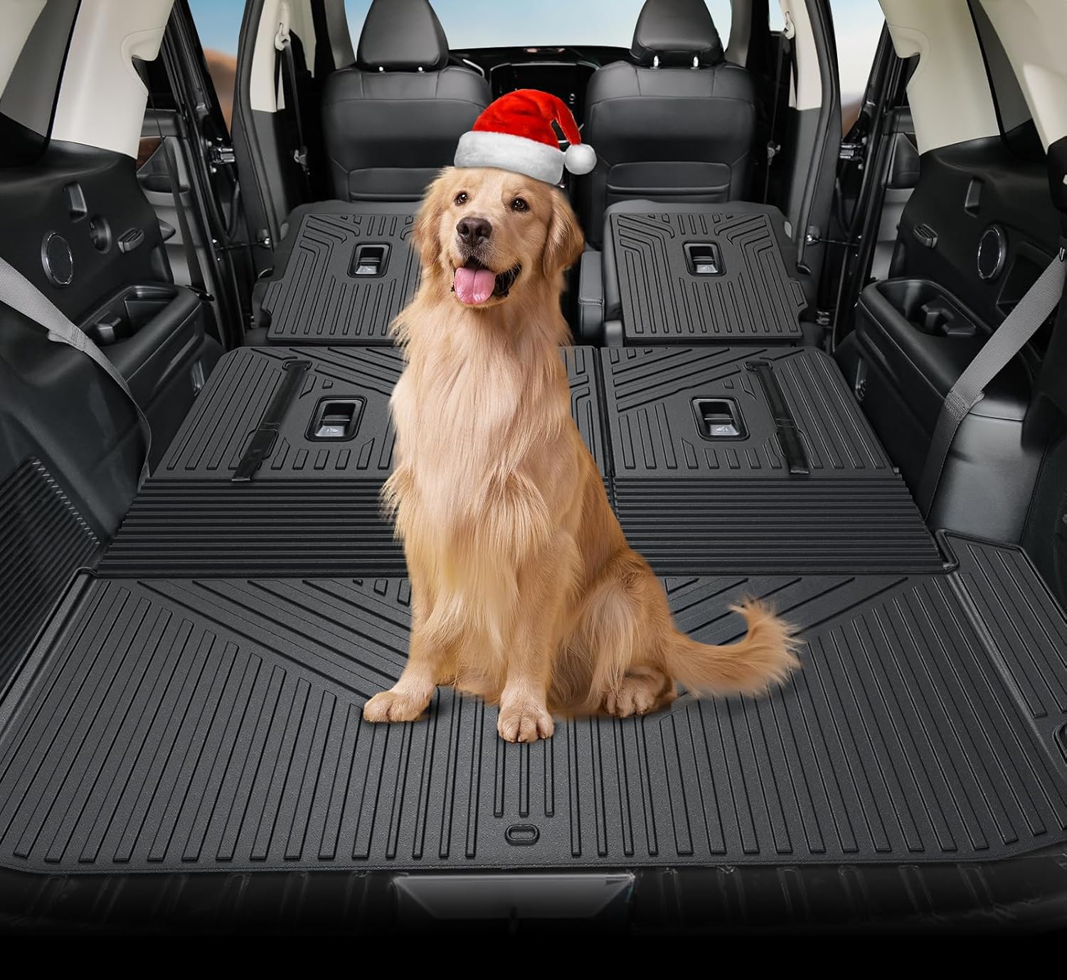 Floor Mats Cargo Mat Backrest Mats Trunk Lower Storage Mat for 2019-2026 Subaru Ascent Accessories, All-Weather TPE Trunk Mat Cargo Liner Door Sill Protector(Floor Mats+2-in-1 Cargo Mat)