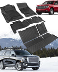 Liner Master® Car Floor Mats for Chevy Tahoe for GMC Yukon: 2015 2016 2017 2018 2019 2020 (Not for XL) All Weather TPE Rubber Custom Fit First Rear Row Backrest Liner Heavy Duty Vehicle Accessories