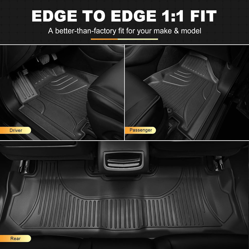 Floor Mats & Cargo Liner Fit for Honda Odyssey 2018-2026 Mini Passenger Van | All Weather TPE Car Floor Liners-1st & 2nd & 3rd Row & Cargo Mat Full Set