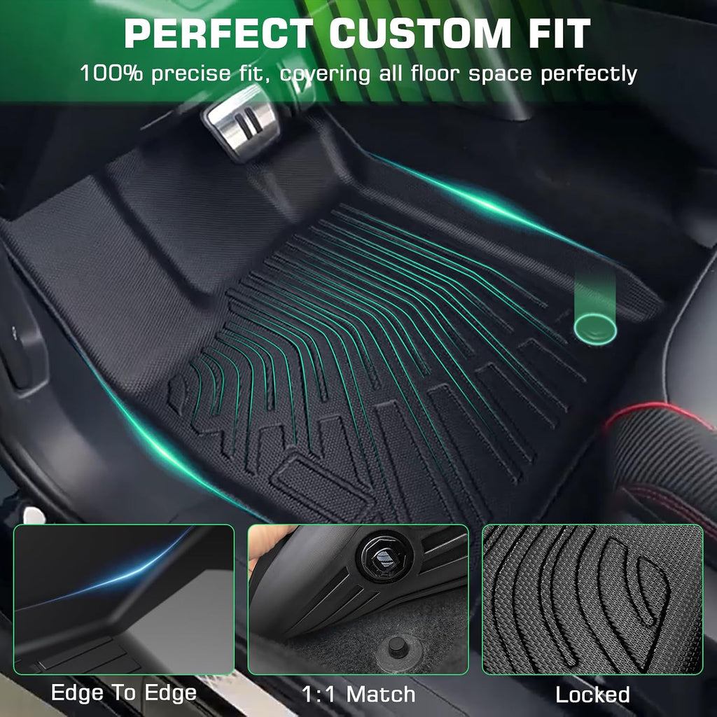 Floor Mats & Cargo Mat for Hyundai Sonata 2015-2019 & Kia Optima 2016-2019, Custom Fit All-Weather Rubber Car Liners, High Edges Anti-Slip TPE Mats for Hyundai