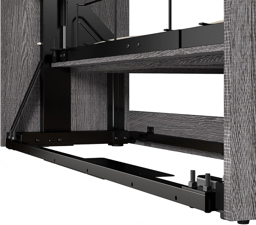 Bestar Pur Full Murphy Bed and 2 Shelving Units with Drawers, 109-inch Space-Saving Wall Bed