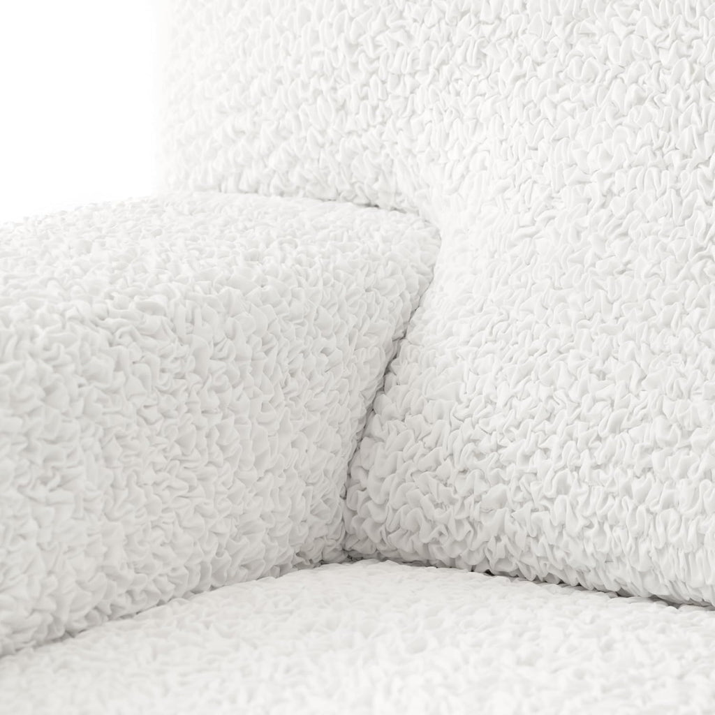 PAULATO BY GA.I.CO. Stretch Sofa Slipcover 1-Piece Elastic Couch Covers for 3-Seater & 4-Seater Sofa Loveseat Armchair Non-Slip Cover Machine Washable Protector – Crisp White (21'-39' Wide)