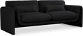 Meridian Furniture 198Black-S Stylus Collection Modern | Contemporary Boucle Fabric Upholstered Sofa with Rich Black Boucle Fabric, Curved Arms, 86' W x 38' D x 31' H, Black