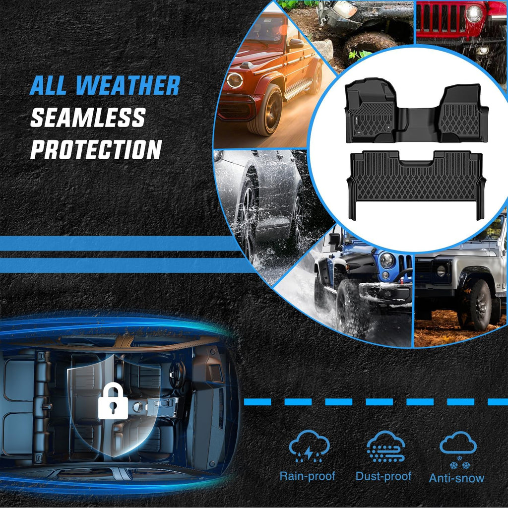Nilight TPE Floor Mats for Ford F250 F350 F450 F550 Super Duty Crew Cab Bench Seat 2017 2018 2019 2020 2021 2022 2023 2024 2025 2026 All Weather Custom Fit Heavy Duty Floor Liners