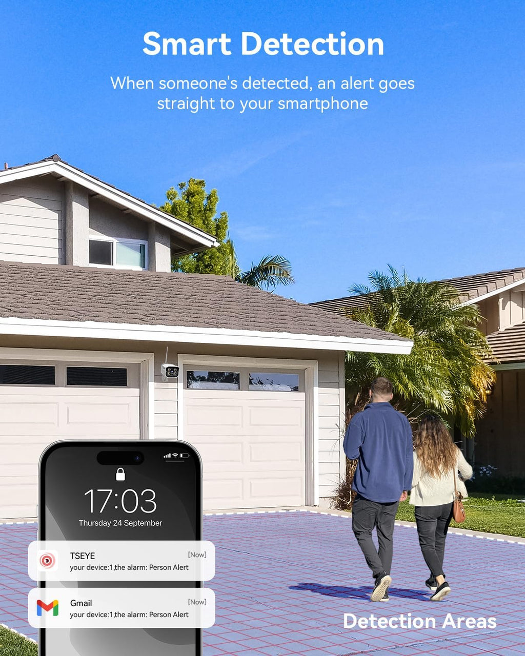 Wireless Security Camera System with 10' LCD Monitor, 2PCS 3MP Bullet Outdoor Camera Metal Shell for Home Surveillance, 10CH NVR with 500G HDD, 24/7 Record,Human Detection,No Monthly Fee