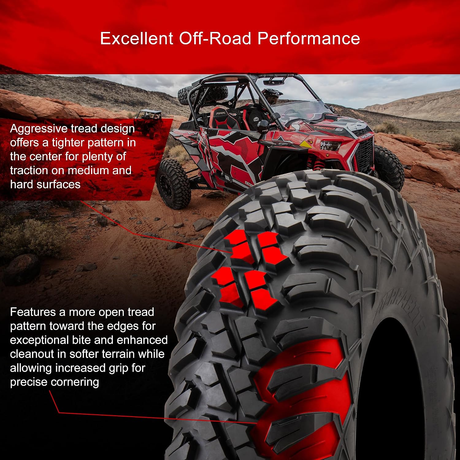 Tusk Set of Four 32x10-15 Radial Tires Mounted on Uinta Milled/Black Alloy Wheels with Black Lug Nuts, 8-Ply Rated, Medium/Hard Terrain, 4/156 Bolt Pattern,