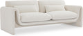 Meridian Furniture 198Cream-S Stylus Collection Modern | Contemporary Boucle Fabric Upholstered Sofa with Rich Cream Boucle Fabric, Curved Arms, 86' W x 38' D x 31' H, Cream