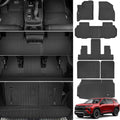 Floor Mats &Trunk Mat for 2024 2025 2026 Chevy/Chevrolet Traverse 7 Seats with Backrest Mat All Weather TPE Rubber Cargo Liner Back Seat Cover 3rd Row for Chevy Traverse 2026 Accessories