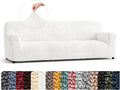 PAULATO BY GA.I.CO. Stretch Sofa Slipcover 1-Piece Elastic Couch Covers for 3-Seater & 4-Seater Sofa Loveseat Armchair Non-Slip Cover Machine Washable Protector – Crisp White (86'-120' Wide)