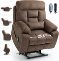 25''Oversized Lazy Boy Recliner Chair, Power Lift Recliner Chair for Elderly, Electric Recliner Chairs for Adults with Massage and Heat, Double Motor Lay Flat Recliner with Cup Holder, Side Pocket