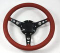 15' Classic Wrapped Steering Wheel 9 bolt with Horn Button-Burgundy